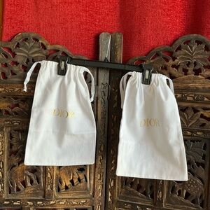 Dior White and Gold Dust Bags